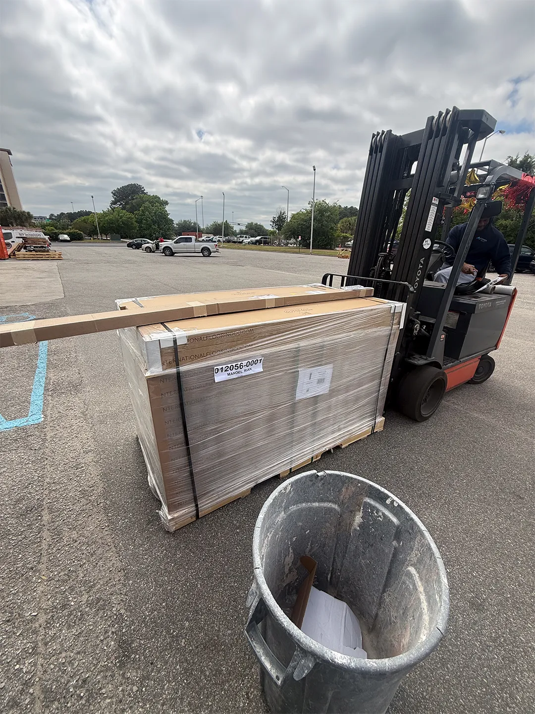 Building materials being received for an HL Remodeling project